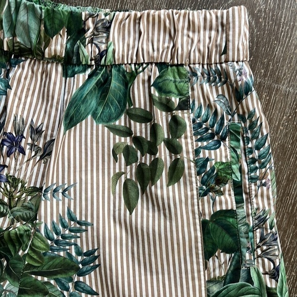 ZARA Floral Stripe Print Culottes Small - Picture 2 of 15